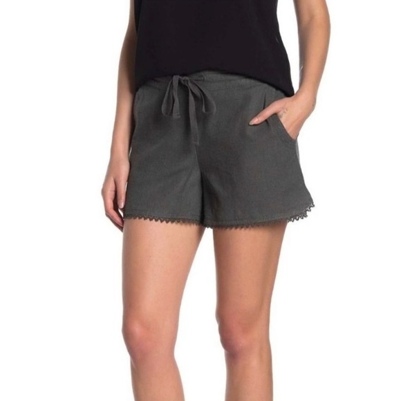 Caslon Pants - Caslon Grey Linen Blend Drawstring Shorts sz 2X